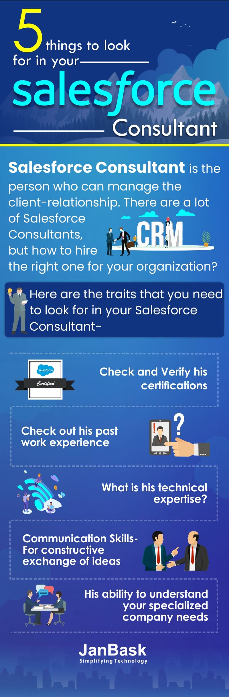 Infographic 5 Things to look for in your Salesforce Consultant